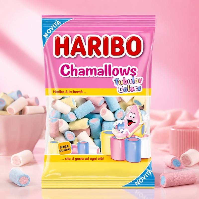 Haribo Chamallows Tubular Colors — marshmallow colorati senza glutine